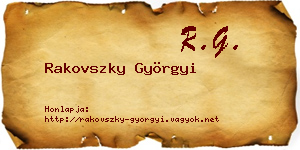 Rakovszky Györgyi névjegykártya